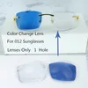 Fotochromiska linser Två färger Linser 4 Säsong Interchangble Lens Color Change Square Linser för Carter 012 Träglasögon Ram 1 Hål