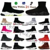 Chaussures de chaussettes de designer Graffiti Sneakers blanc noir rouge beige rose rose transparent à lacets à lacets néon chaussettes jaunes de vitesse