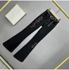 Jeans femminile ricamato Autumn Black Flare 2024 High Wile Slim Sling Diamond Diamond Cantaloni a campana incorporato pantaloni