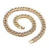 Miami Curb Cuban Link Chain Pendentil for Men Gold Silver Hip Hop Iced Out Paved Bling Cz Rapper Collier Bijoux T2001133178