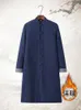 Etnisk kläder Bomull Taoist Cloak Monk Zen Robe Winter Meditation Cape varm buddhistisk vadderad jacka traditionell kinesisk för män