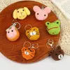 Keychains Lanyards Cute Handmade Diy Weaving Keychain Wool Crochet Unique Knitted Pendant Keyring Bag Charms Woolly animals Gift Car Key Ring