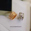 High -end sieradenringen voor Vancleff dames caleidoscoopring v goud dik vergulde 18k rose goudring met diamanten randontwerp proberen en modieus origineel 1: 1 met logo