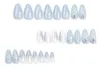 Faux ongles 24pcs / boîte vendant une couleur froide portable 3d water drop shell manucure en forme d'amande fausse