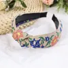 Headbands Bohemia Knotted Wide Hairbands For Women Girls Headwear Fashion Fabric Headbands Female Elastic Hair Hoop Hair Accessories Y240417