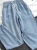 Jeans de femmes pantalon féminin été 2024 lacet lacet-up mince femme élastique pantalon surdimension