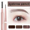 Enhancer 1PC 1,5 mm Ultra fein doppelte Augenbrauen Bleistift wasserdichte, schweißfache lang anhaltende professionelle Augen Make -up für Frauen Superfine