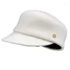 Berets Vintage Fedora Hat For Women Elegant With Long Brim Horsemen Top