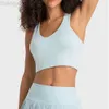 Desginer Aloe Yoga Bra Tanks Neue Sportweite Weit Schultergurt Schockdes Fitnessanzug sexy V-Ausschnitt-Tanktop mit Brustpolstern