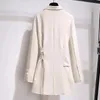 Mulheres Blazer outono Mulheres vestuário Belém Casacos de manga comprida Vestido de terno irregular para mulheres OL SOLID BLAZER FEMME 240407