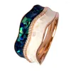 Clusterringen Bruid Talk Classic Vintage Style Abalone Shell Dating Jewelry Zirconia Sparkling Finger Ring For Women Girls Wedding