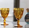 Amber Wine Glasses Vintage Drinking Glasses Colored Glassware Water Goblets Bulk Pretty Cups
