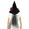 Beret Black Witch Hat na Halloween Elegancki czarodziej