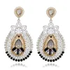 Dangle Earrings HAHA&TOTO Luxury Water-drop Shape Crystal Drop Plating In Gold Color Fashion Jewelry For Girls