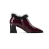 Scarpe eleganti mstyle in pelle in pelle pelliccia di pelliccia da donna con zip su thaky tallone grosso a mano carina bowtie ladies tacco oxfords