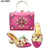 Dress Shoes Nigerian And Matching Bags Italian Ladies To Match Set Decorated With Appliques Party Bag Sets