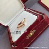 High End Designer Jewelry Rings for Womens Carter V Gold Colorless Classic Nail Style With Diamond Ring for Men and Women Light Luxury Pair Ring Simple and Advanced 1: 1