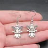 Dangle Earrings 1pair Heart Angel Drop Couple Pendants Charms For Jewelry Making Vintage Hook Size 18x19mm