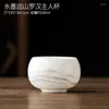 Cups Saucers 2 Pcs/Lot Chinese Teacup Ink Painting White Jade Porcelain Master Cup Home Personal Special Drinking Chawan