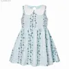 Vestidos de menina 2017 Summer Girls Korean Edition Sleesele Peter Pan Collar Tank Top Childrens Linho de algodão Princess Dress Baby Casual Sun Dress Q240418