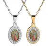 Kedjor kvinna religiös vintage stil guadalupe katolska kyrkan jungfru mary amulet hänge halsband prydnad297n