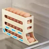Kitchen Storage 2pcs Slide Type Egg Rolling Rack Refrigerator Box Eggs Retain Freshness Dispenser Fridge Container