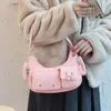 DrawString Simple Design Women Bag 2024 Denim Handbag Retro mångsidig Multi Pocket Underarm Fashion Shoulder