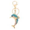 Keychains Sac de clés d'animaux de nouveauté Dolphin Crystal avec un pendentif en chaîne pour la voiture