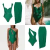 Wear 2024 New European and American One Piece Swimsuit Cross border Sexy Foreign Trade Amazon Vacation Beach Instagram Set Swimsuit