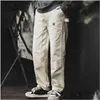 Mens 청바지 Maden 2023 일본 한국 스타일 빈티지 느슨한 씻은 씻은 스트레이트 MTI-Pocket Cargo Pants 스트리트웨어 목수 바지 바지 드롭 DH3UQ