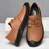 Casual Shoes Fashion Big Size 36-47 Men Sneakers Genuine Leather Handmade Mens Oxfords Breathable Male Business Office