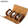 Ibbeton 3-Slot Watch Roll Case Case Portable Vintage Leather Watch Display Case Watch Box Организаторы Men Gift 240418