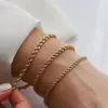 Bracelets de link Mulheres 10pcs 2/3/4/5mm de pulseira de corda torcida chian para mulher hip hop punk color de ouro aço inoxidável jóias de moda atacado