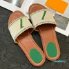 15A Designer Flat Sandals Luxury Slippers Women's Woven Slipper Embroider Sandal Fashion Flip Flop Letter Slipper Summer Beach Slide Ladies Low Heel Shoes 35-41