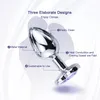 3 Pcsset Anal Plug Heart Shaped Stainless Steel Crystal Butt Stimulator Sex Toys Prostate Massager Dildo 240412