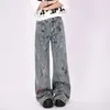 Женские джинсы Американская ретро-дизайнерская вышиваем