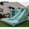 Factory price white and green bounce house inflatable commercial wedding bouncy castle inflatables bouncer with slide