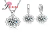 Jexxi Charm Женская мода серебряные украшения с серебряными украшениями S925 блестящие серьги из хрустального цветочного ожерелья CZ PIN5943239