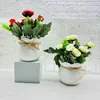 Decorative Flowers Artificial Floral Bonsai Elegant Potted Plants For Home Office Decor 6 Flower Head Table Centerpiece Indoor