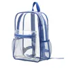 Mochila Bolsa de Escola Transparente à prova d'água Garota de grande capacidade Mochila sólida mochila clara Men Moda Moda Transparente Saco Plástico