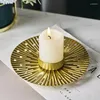 Titulares de velas suprimentos decoração decoração dourada de ferro forjado castiçal de castiça