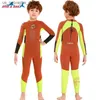 One-Pieces Jellyfish set new childrens diving suit 2.5mm chloroprene rubber diving suit surfing boy hot one piece long sleeved UV protective pants swimsuit Q240418