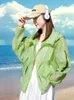 Jackets femininos ao ar livre roupas esportivas roupas femininas leves protetores protetores de verão tampas curtas com capuz casacos soltos