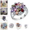 Cluster Rings Fashion Jewelry Jewel Ring Water Drop Pear Shaped Flower Snowflake Simple Style