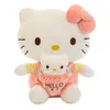 Wholesale cute strawberry cat plush toy Kids game Playmate Holiday gift Claw machine prizes 43cm9811