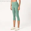 Desginer Als Yoga Aloe Pant Leggings Womens Double-sided Brushed Nude Capris High Waist Tight Pants