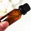 Opslagflessen 6 stks Lege 5ml-30 ml Refilleerbare Amber Glass Essentiële oliën voor parfum met druppel en doppen van de openingreductie-reductiemiddelen