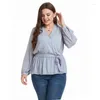 Women's Blouses Export European And American Plus Size Clothes Ladies Belly-Covering Coat Slim Looking Waist Chiffon Shirt Loose