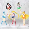 5pcs Set 18cm Sailor Moon Figures d'action Modèle jouet japonais anime périphérique décor décoration décoration toys pour enfants 201201044363