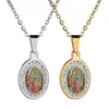 Kedjor kvinna religiös vintage stil guadalupe katolska kyrkan jungfru mary amulet hänge halsband prydnad297n